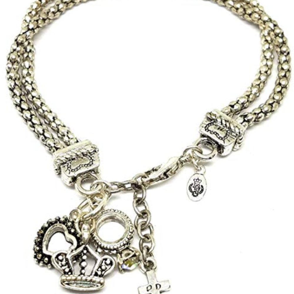 Premier Designs Silver Charm Bracelet Dbl. Strand